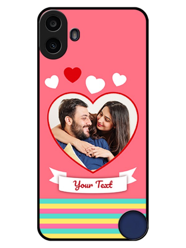 Custom Nothing CMF Phone 1 Custom Glass Phone Case - Love Shapes Doodle Design