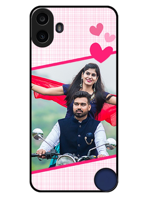 Custom Nothing CMF Phone 1 Custom Glass Phone Case - Love Shape Heart Design