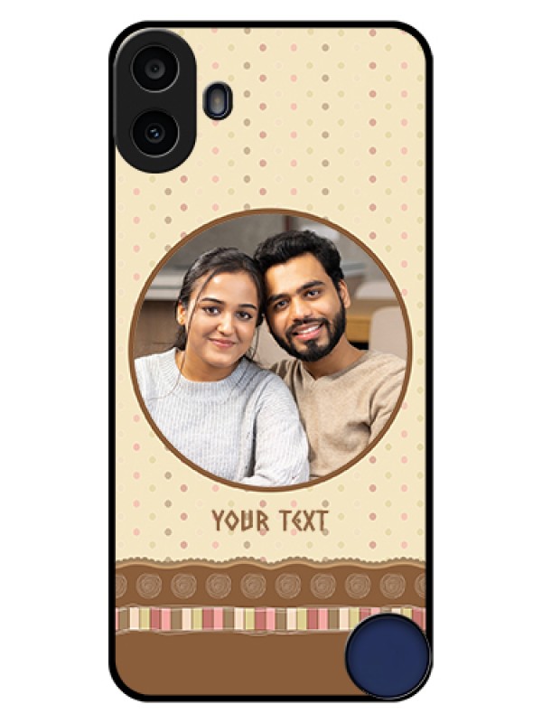 Custom Nothing CMF Phone 1 Custom Glass Phone Case - Brown Dotted Mobile Case Design