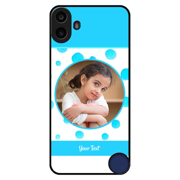 Nothing CMF Phone 1 Custom Glass Phone Case - Blue Bubbles Pattern Design