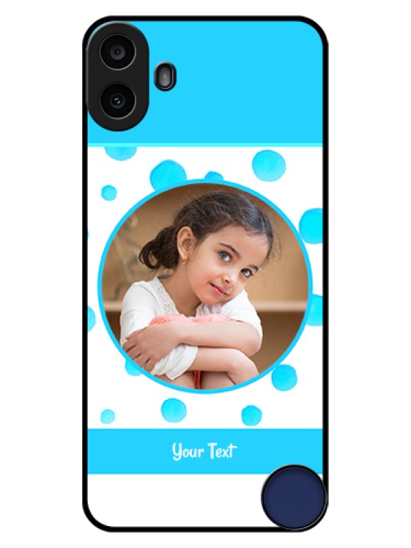 Custom Nothing CMF Phone 1 Custom Glass Phone Case - Blue Bubbles Pattern Design