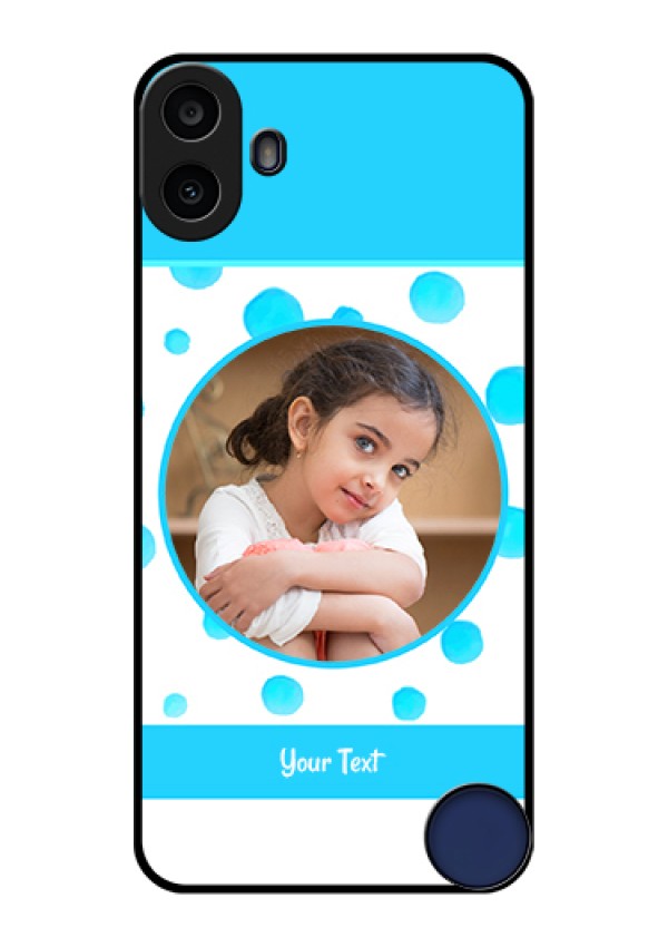 Nothing CMF Phone 1 Custom Glass Phone Case - Blue Bubbles Pattern Design