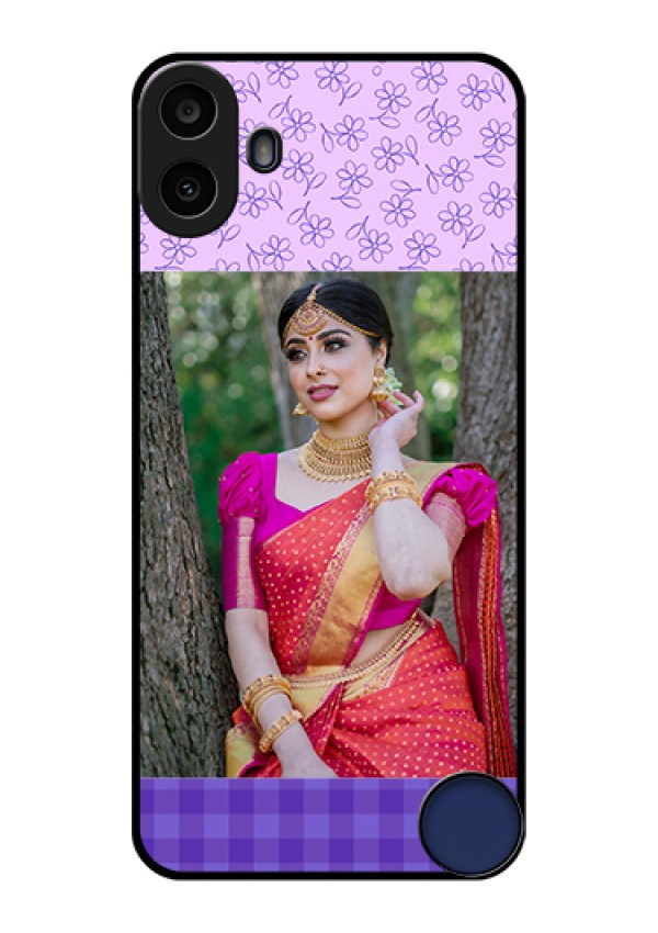 Nothing CMF Phone 1 Custom Glass Phone Case - Purple Floral Design