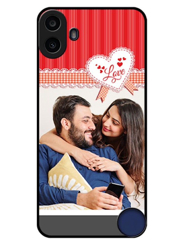 Custom Nothing CMF Phone 1 Custom Glass Phone Case - Red Love Pattern Design