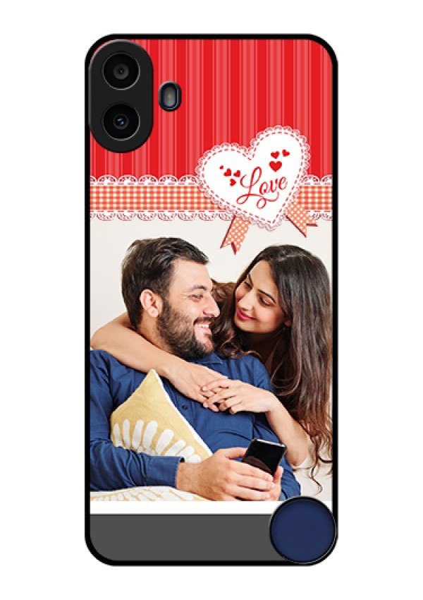 Nothing CMF Phone 1 Custom Glass Phone Case - Red Love Pattern Design
