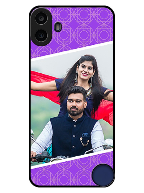 Custom Nothing CMF Phone 1 Custom Glass Phone Case - Violet Color Pattern Design