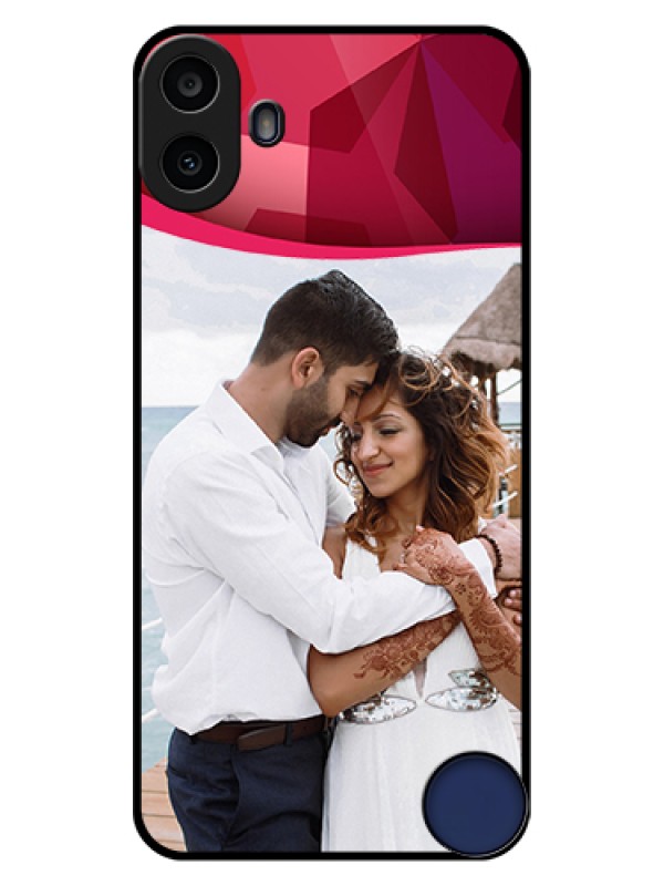 Custom Nothing CMF Phone 1 Custom Glass Phone Case - Red Abstract Design