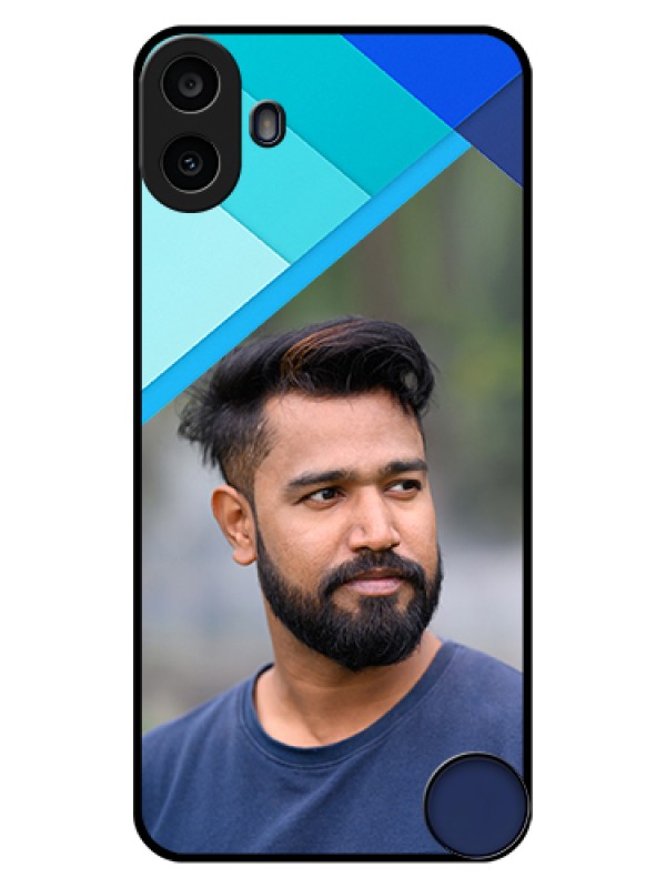 Custom Nothing CMF Phone 1 Custom Glass Phone Case - Blue Pattern Design