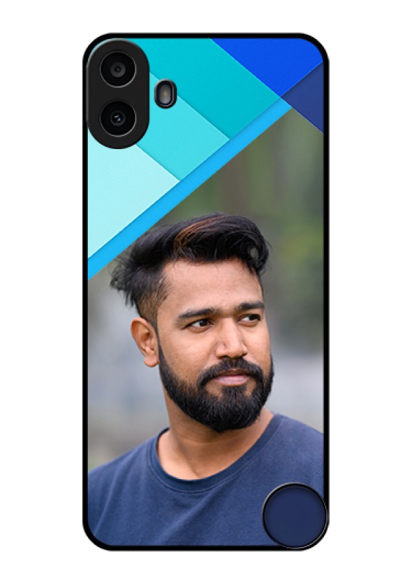 Nothing CMF Phone 1 Custom Glass Phone Case - Blue Pattern Design