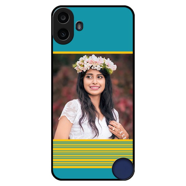Nothing CMF Phone 1 Custom Glass Phone Case - Yellow & Blue Design