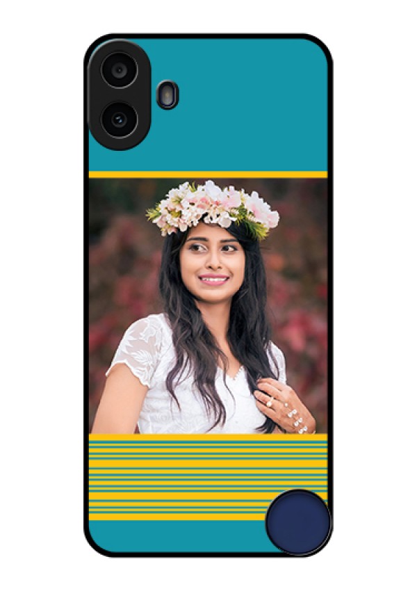 Nothing CMF Phone 1 Custom Glass Phone Case - Yellow & Blue Design