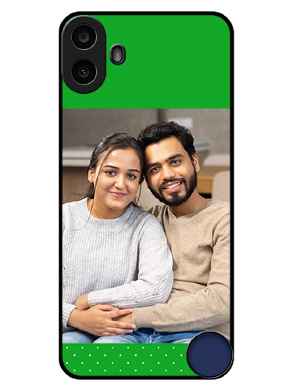 Custom Nothing CMF Phone 1 Custom Glass Phone Case - Green Pattern Design