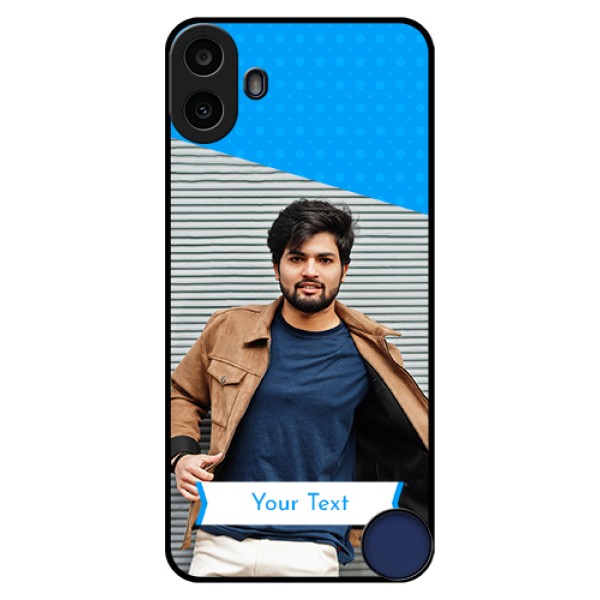 Nothing CMF Phone 1 Custom Glass Phone Case - Simple Blue Color Design