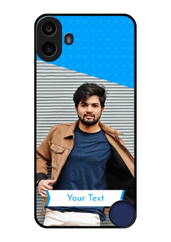 Nothing CMF Phone 1 Custom Glass Phone Case - Simple Blue Color Design