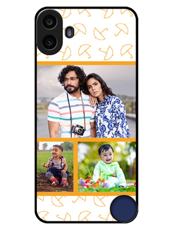 Custom Nothing CMF Phone 1 Custom Glass Phone Case - Yellow Pattern Design