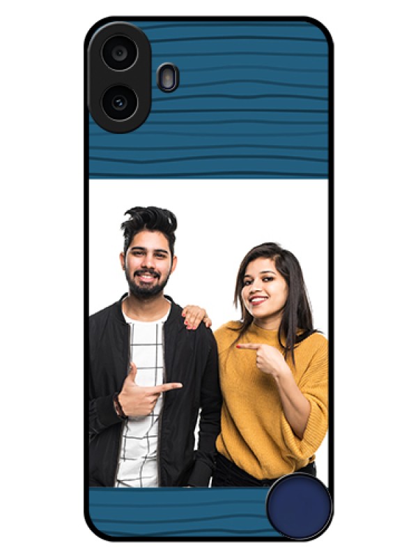 Custom Nothing CMF Phone 1 Custom Glass Phone Case - Blue Pattern Cover Design