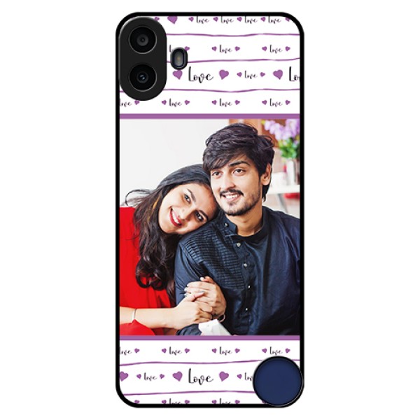 Nothing CMF Phone 1 Custom Glass Phone Case - Couples Heart Design
