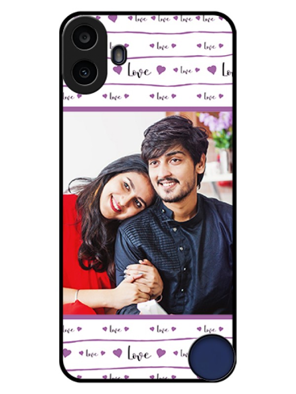 Custom Nothing CMF Phone 1 Custom Glass Phone Case - Couples Heart Design