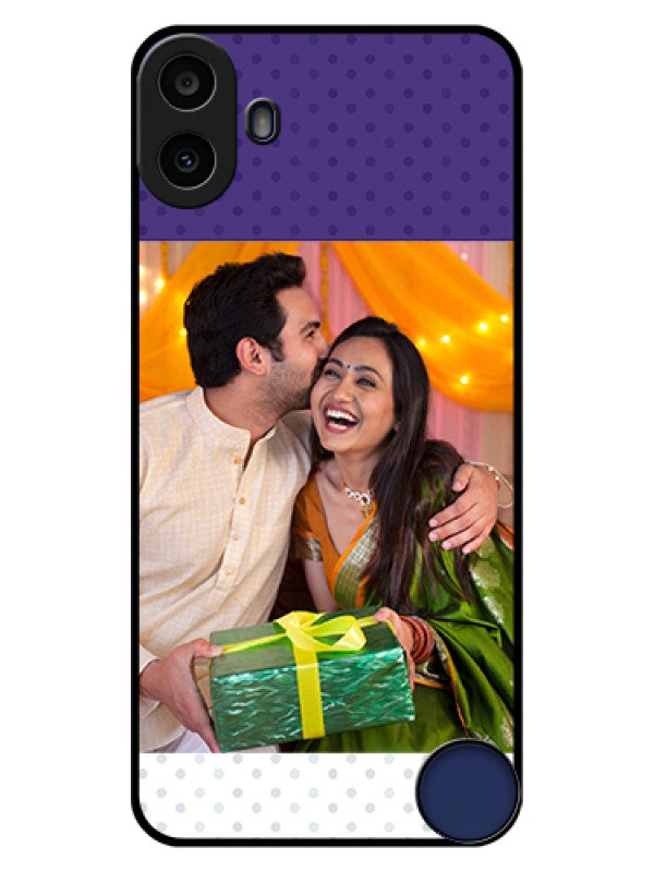 Custom Nothing CMF Phone 1 Custom Glass Phone Case - Violet Colored Pattern Design