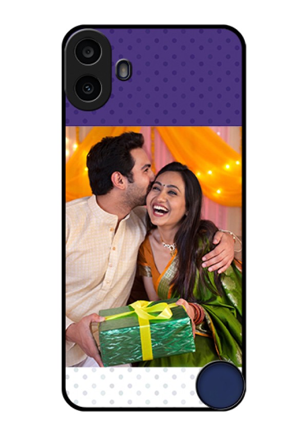 Nothing CMF Phone 1 Custom Glass Phone Case - Violet Colored Pattern Design