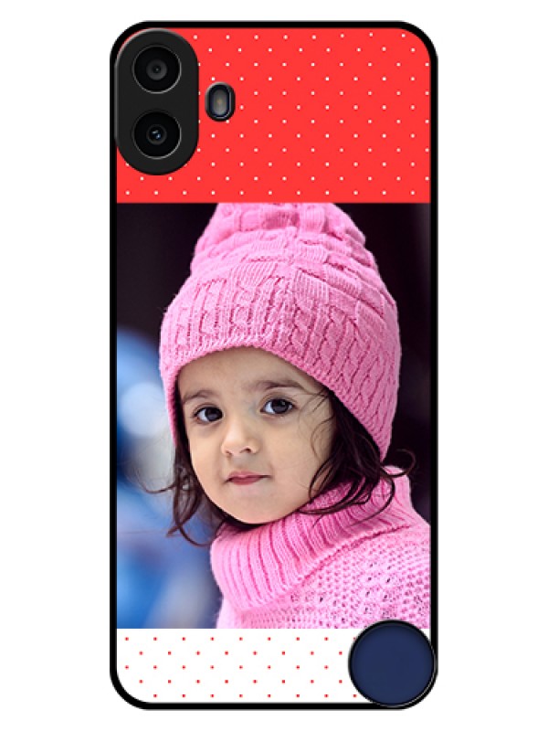 Custom Nothing CMF Phone 1 Custom Glass Phone Case - Red Pattern Design