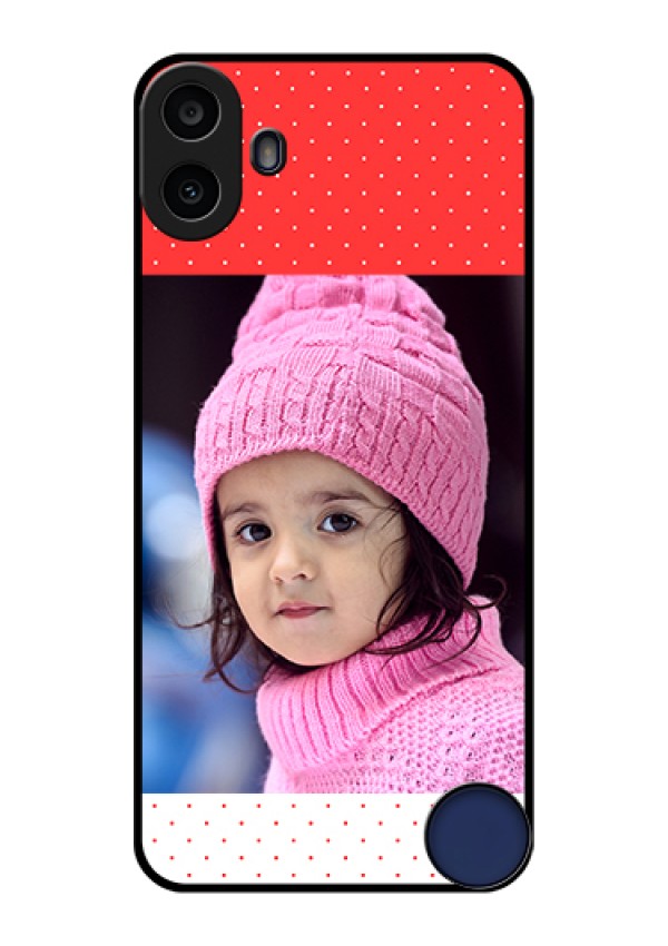 Nothing CMF Phone 1 Custom Glass Phone Case - Red Pattern Design