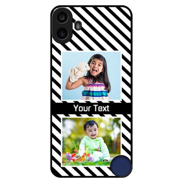 Nothing CMF Phone 1 Custom Glass Phone Case - Black And White Stripes Design Nothing CMF Phone 1 Custom Glass Phone Case - Black And White Stripes Design