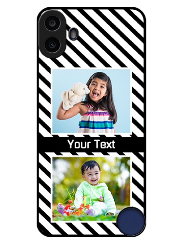 Custom Nothing CMF Phone 1 Custom Glass Phone Case - Black And White Stripes Design