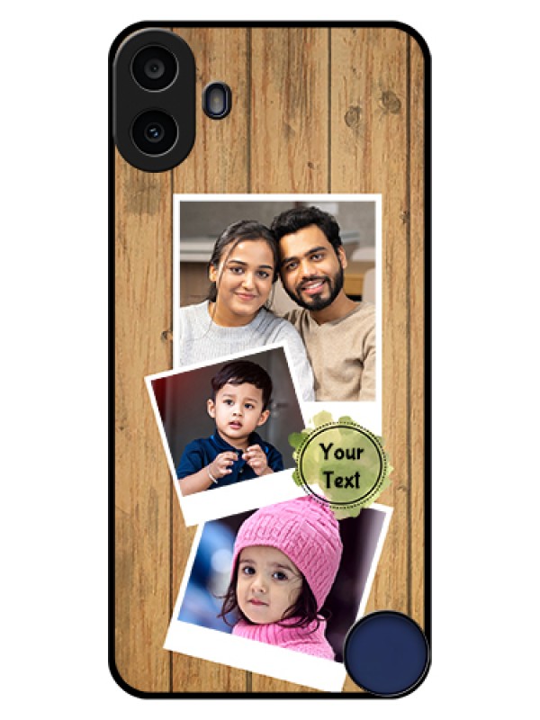 Custom Nothing CMF Phone 1 Custom Glass Phone Case - Wooden Texture Design