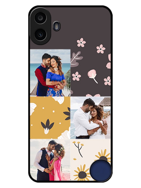 Custom Nothing CMF Phone 1 Custom Glass Phone Case - 3 Images With Floral Design