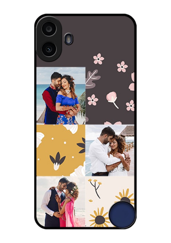 Nothing CMF Phone 1 Custom Glass Phone Case - 3 Images With Floral Design