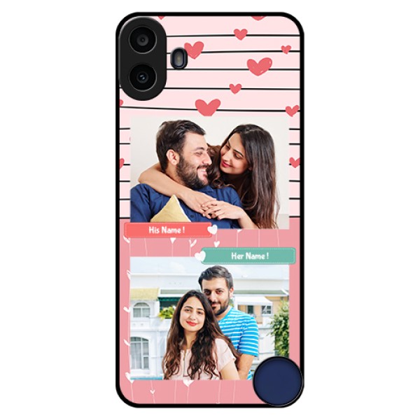 Nothing CMF Phone 1 Custom Glass Phone Case - Photo With Heart Design Nothing CMF Phone 1 Custom Glass Phone Case - Photo With Heart Design