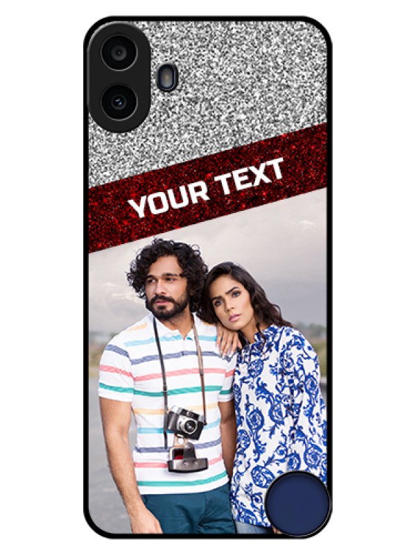 Custom Nothing CMF Phone 1 Custom Glass Phone Case - Image Holder With Glitter Strip Design