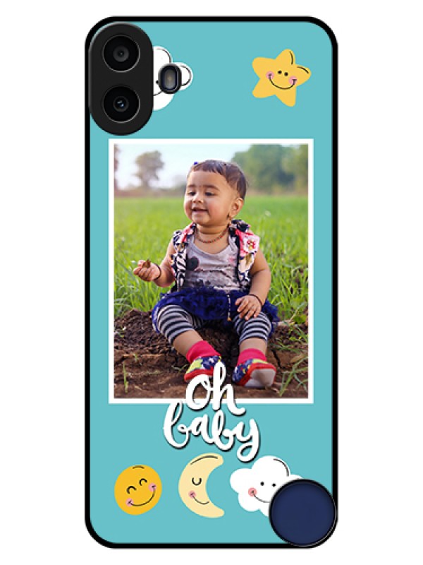 Custom Nothing CMF Phone 1 Custom Glass Phone Case - Smiley Kids Stars Design