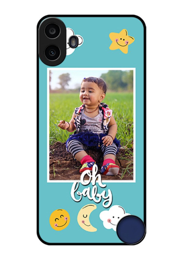 Nothing CMF Phone 1 Custom Glass Phone Case - Smiley Kids Stars Design