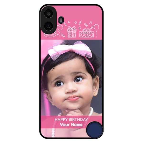Nothing CMF Phone 1 Custom Glass Phone Case - With Birthday Line Art Design