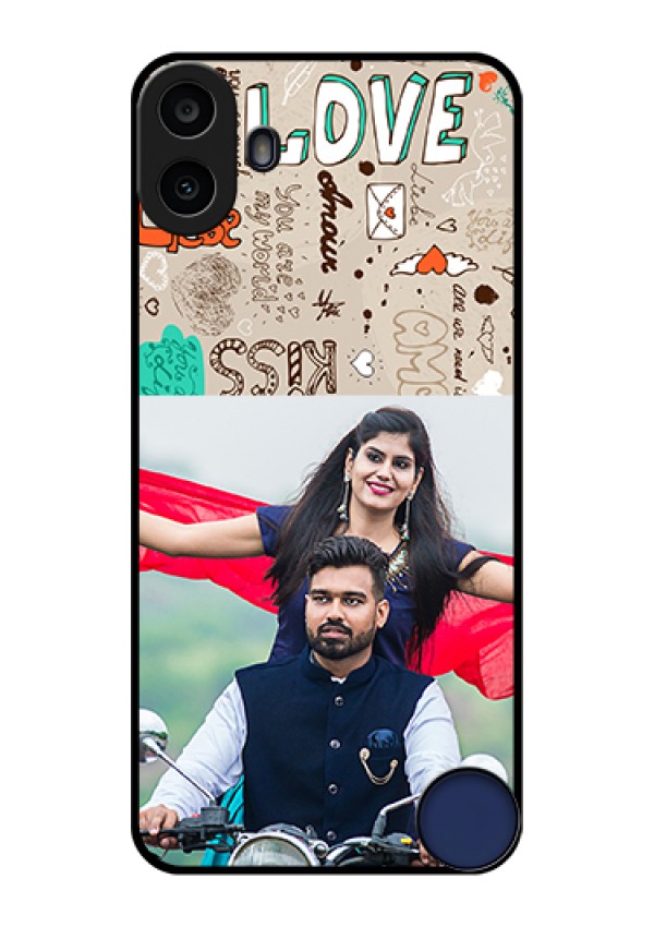 Nothing CMF Phone 1 Custom Glass Phone Case - Love Doodle Pattern