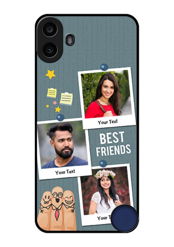 Nothing CMF Phone 1 Custom Glass Phone Case - Sticky Frames And Friendship Design