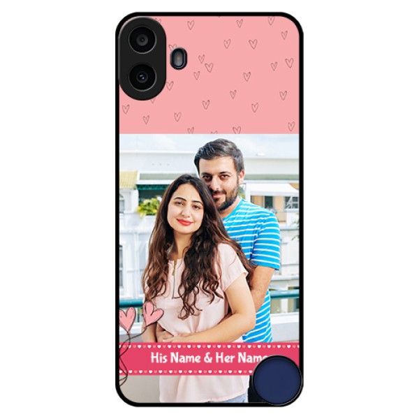 Nothing CMF Phone 1 Custom Glass Phone Case - Love Design Peach Color Nothing CMF Phone 1 Custom Glass Phone Case - Love Design Peach Color