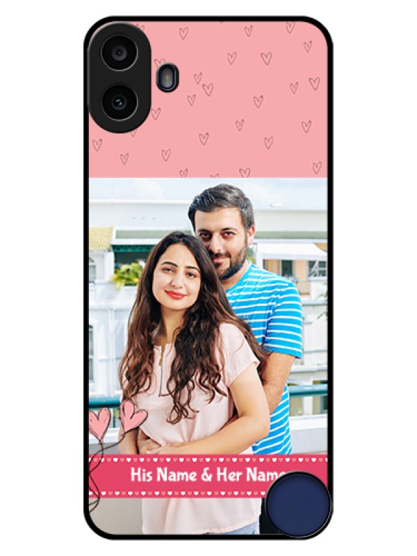 Custom Nothing CMF Phone 1 Custom Glass Phone Case - Love Design Peach Color