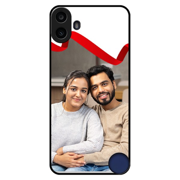 Nothing CMF Phone 1 Custom Glass Phone Case - Red Ribbon Frame Design