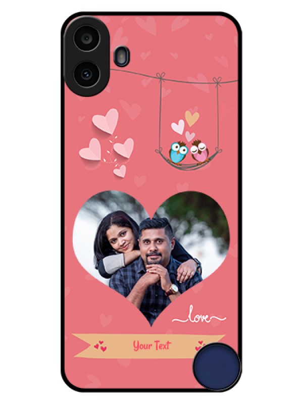 Custom Nothing CMF Phone 1 Custom Glass Phone Case - Peach Color Love Design