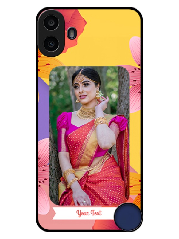 Custom Nothing CMF Phone 1 Custom Glass Phone Case - 3 Image With Vintage Floral Design