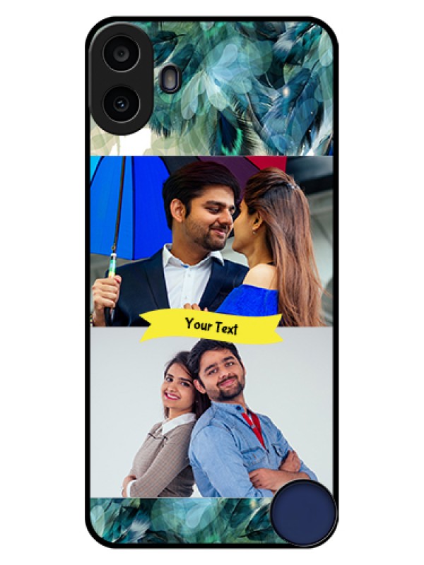 Custom Nothing CMF Phone 1 Custom Glass Phone Case - Image With Boho Peacock Feather Design