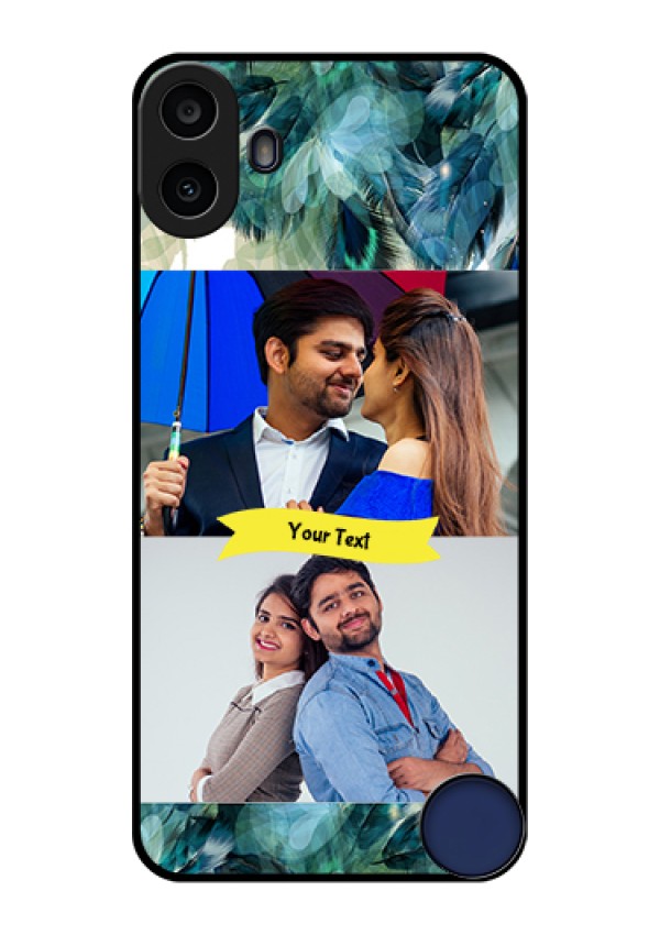 Nothing CMF Phone 1 Custom Glass Phone Case - Image With Boho Peacock Feather Design