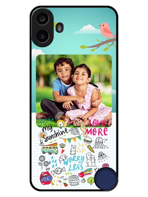 Custom Nothing CMF Phone 1 Custom Glass Phone Case - Doodle Love Design