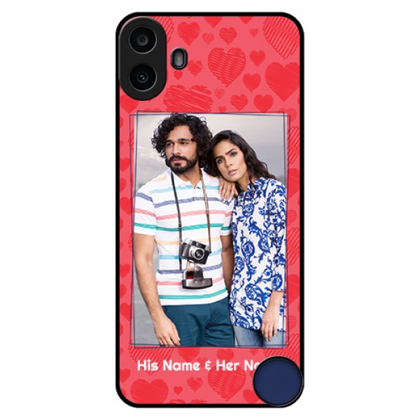 Nothing CMF Phone 1 Custom Glass Phone Case - With Red Heart Symbols Design Nothing CMF Phone 1 Custom Glass Phone Case - With Red Heart Symbols Design