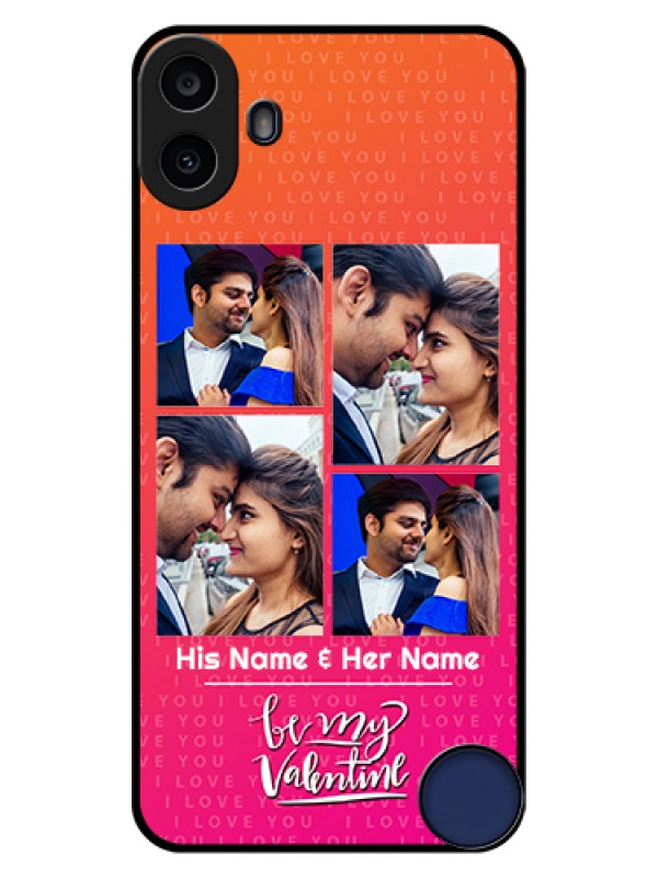 Custom Nothing CMF Phone 1 Custom Glass Phone Case - I Love You Pink Design