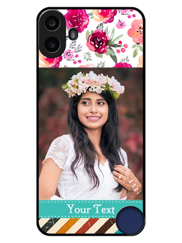 Custom Nothing CMF Phone 1 Custom Glass Phone Case - Water Colors Floral Design