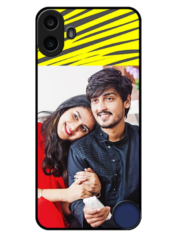 Custom Nothing CMF Phone 1 Custom Glass Phone Case - Yellow Abstract Design